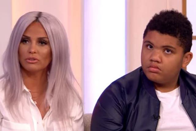 Katie Price brought Harvey on to the programme as part of a discussion about internet trolls