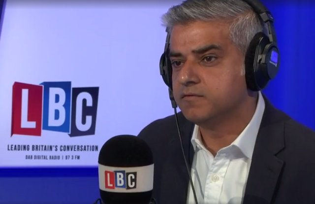 Sadiq Khan, Mayor of London, on the LBC phone-in this morning