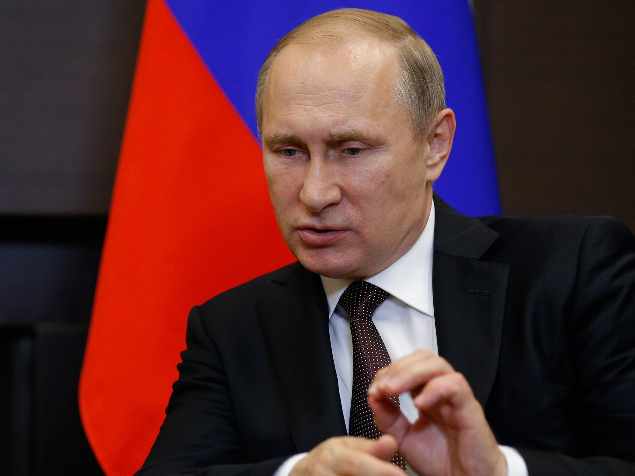 Russian President Vladimir Putin in Sochi, Russia, yesterday