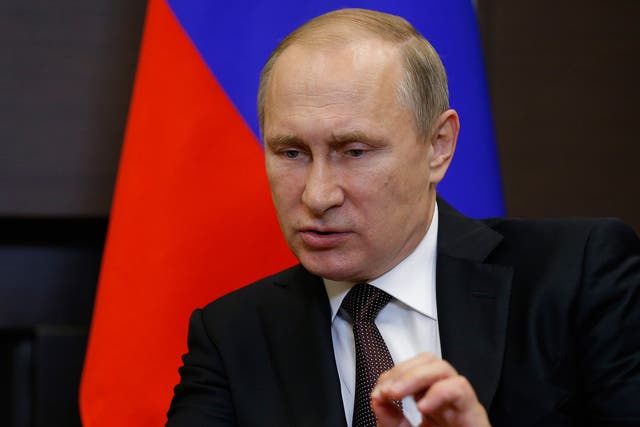 Russian President Vladimir Putin in Sochi, Russia, yesterday