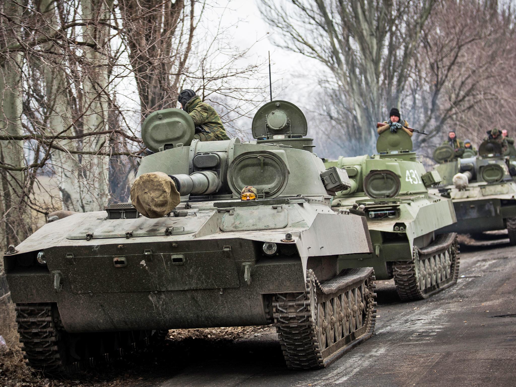 Pro-Russian rebel tanks in Chervonoe, Ukraine (Getty Images)