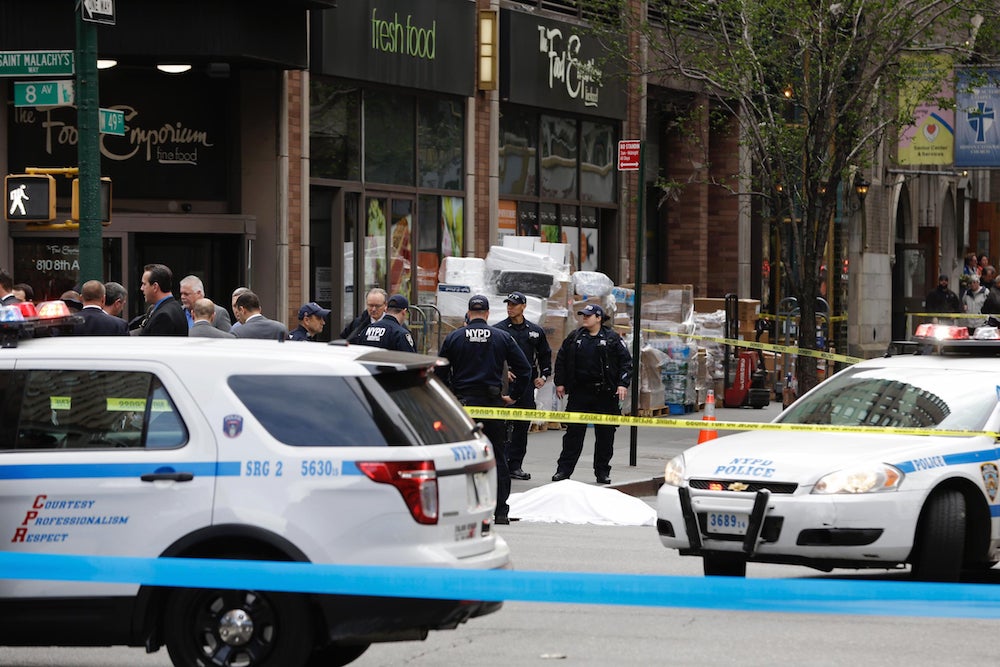 The scene following a fatal police shooting in New York City.