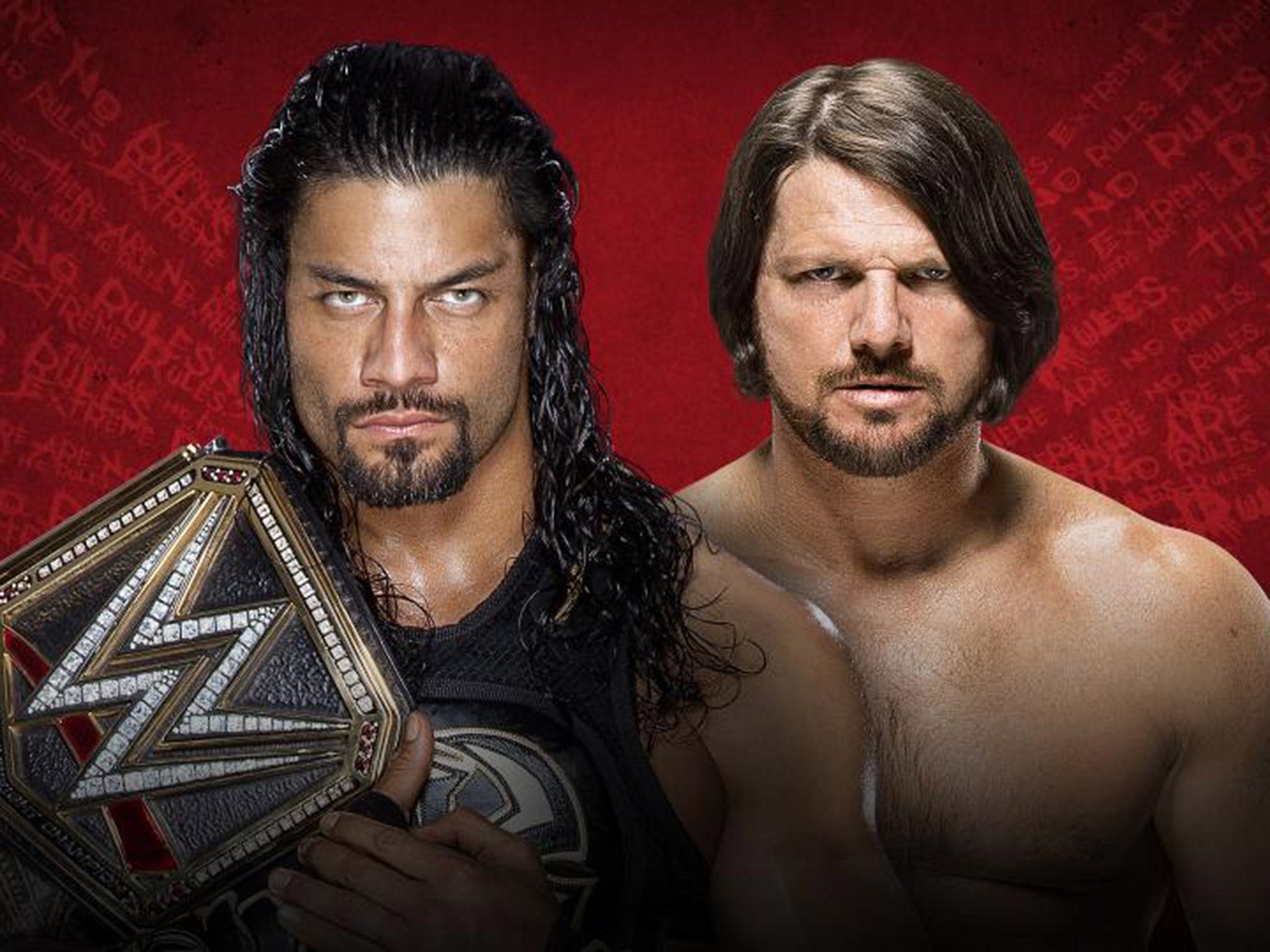 Roman Reigns and AJ Styles face off in an Extreme Rules match for the WWE World Heavyweight Championship