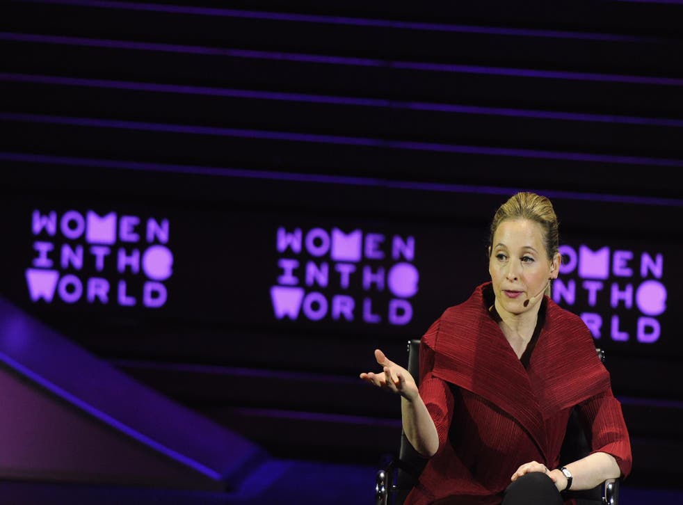 Professor Noreena Hertz speaks on stage during the Women In The World Summit / Getty