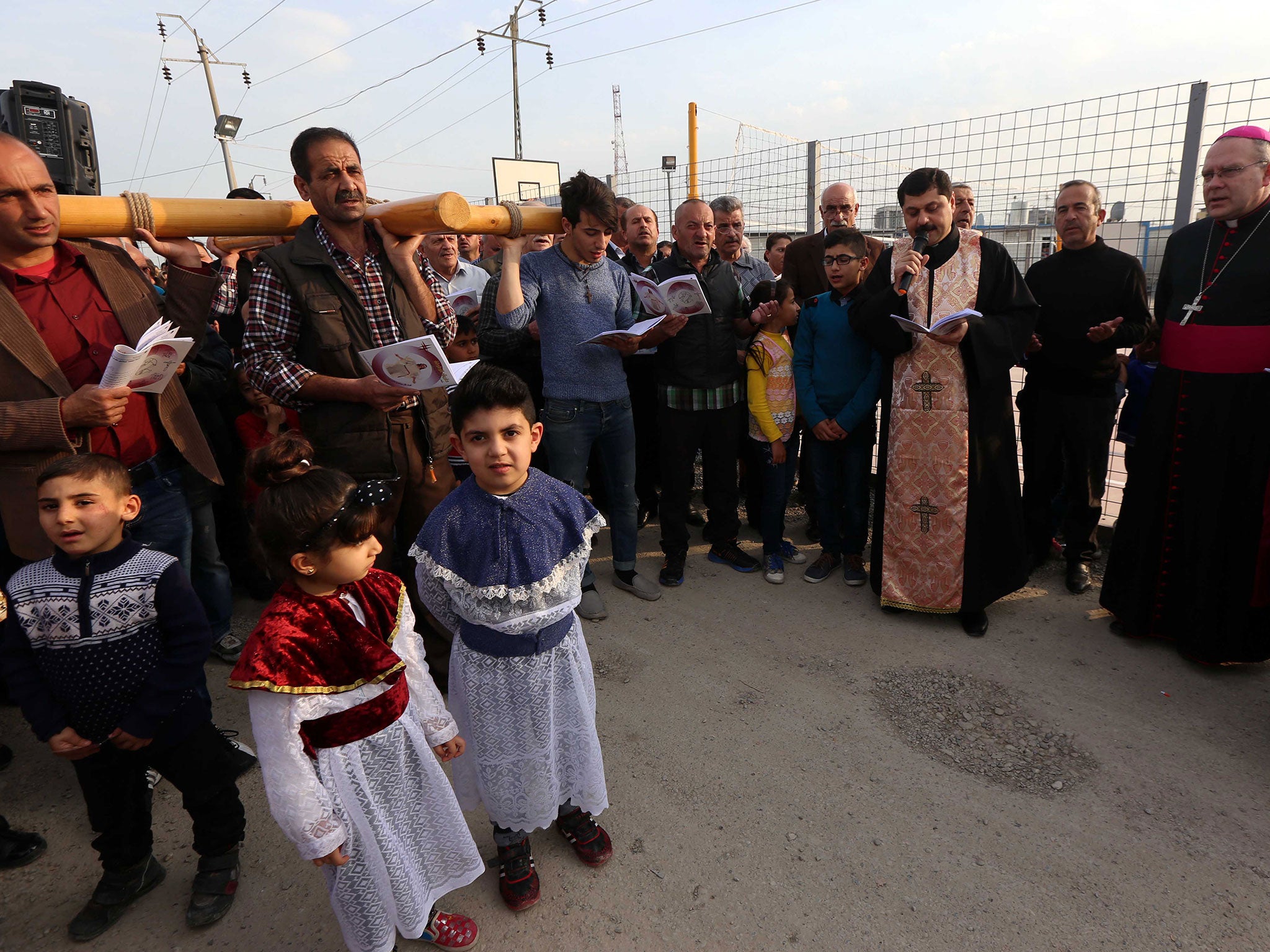 Iraqi Christians, who fled Isis violence in the northern city of Mosul