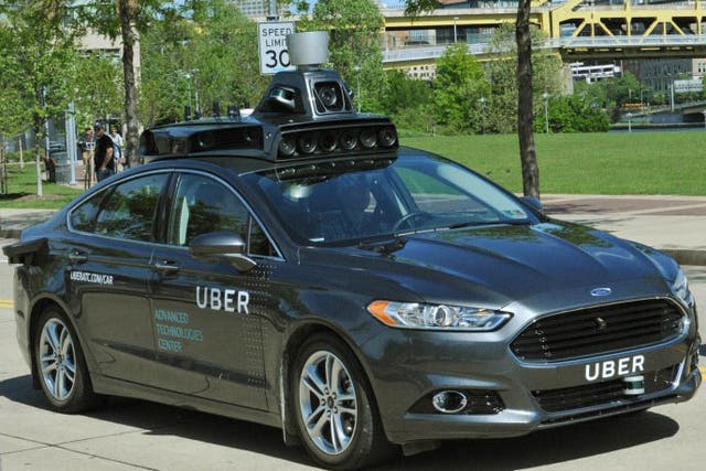 One of the self-driving Uber cars being tested in Pittsburgh