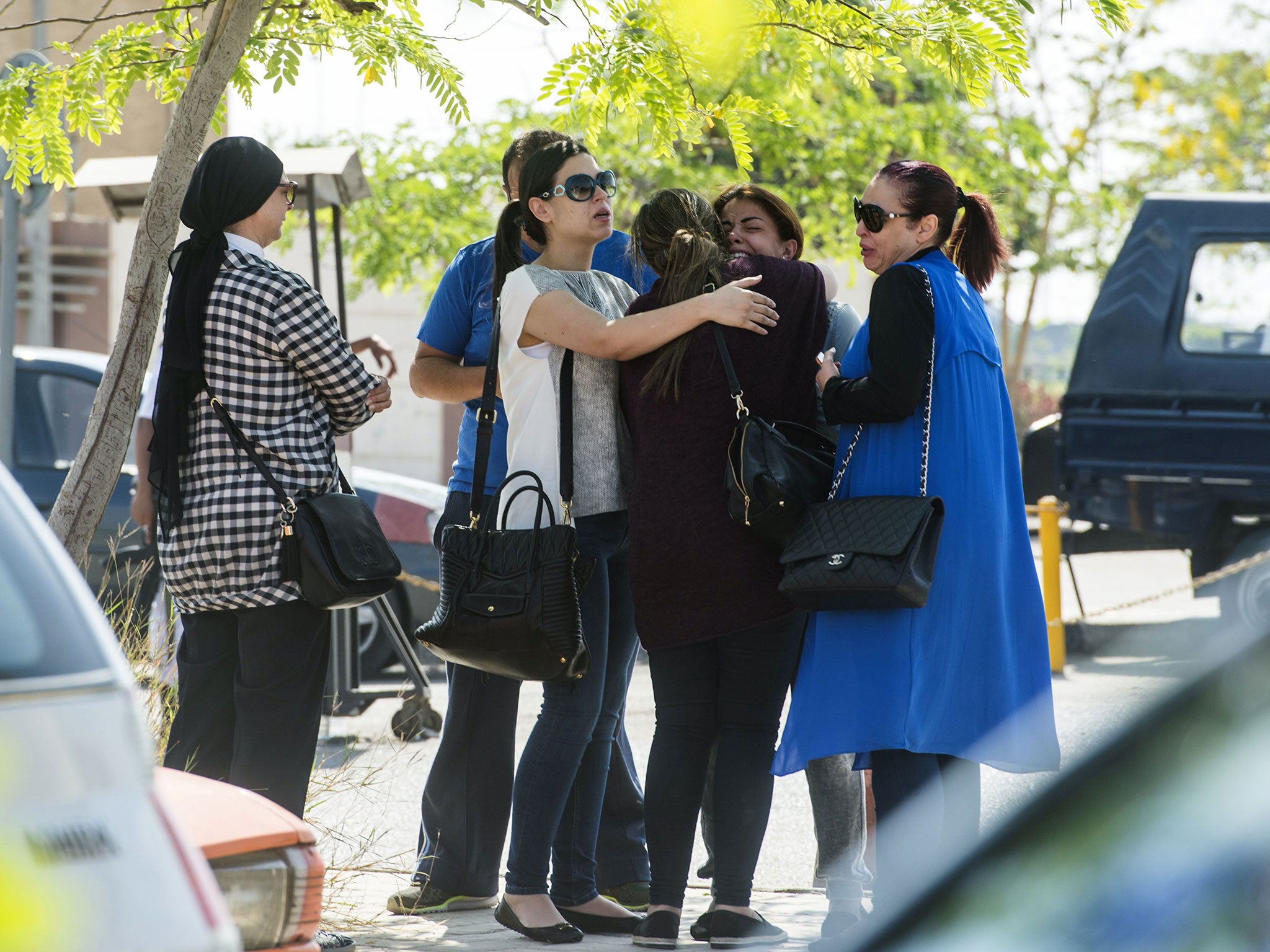 Families of passengers who were on board missing EgyptAir flight outside Cairo International airport
