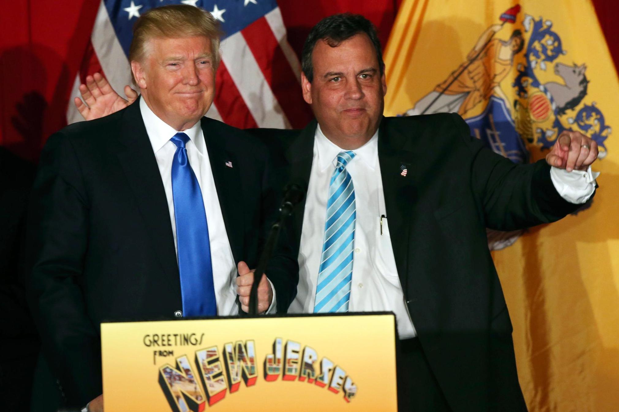 Trump spoke at the National Guard Armory at a fundraiser to cover Chris Christie's campaign debt AP