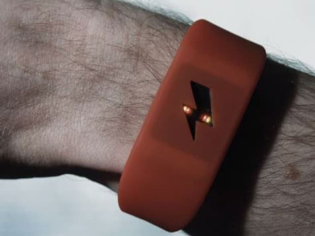 The Pavlok wristband sends an electric shock of up to 340 volts when a wearer fails to keep to their targets.