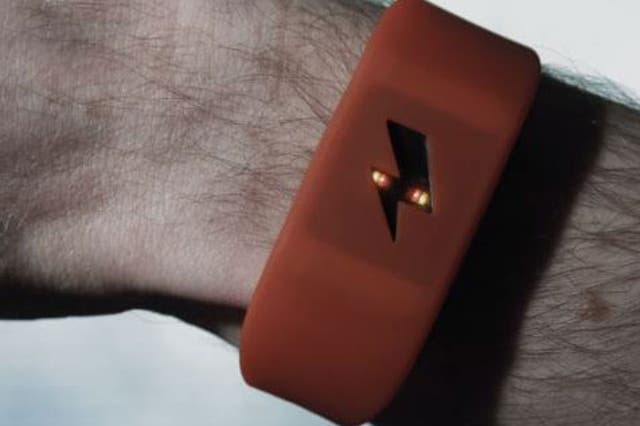 The Pavlok wristband sends an electric shock of up to 340 volts when a wearer fails to keep to their targets.