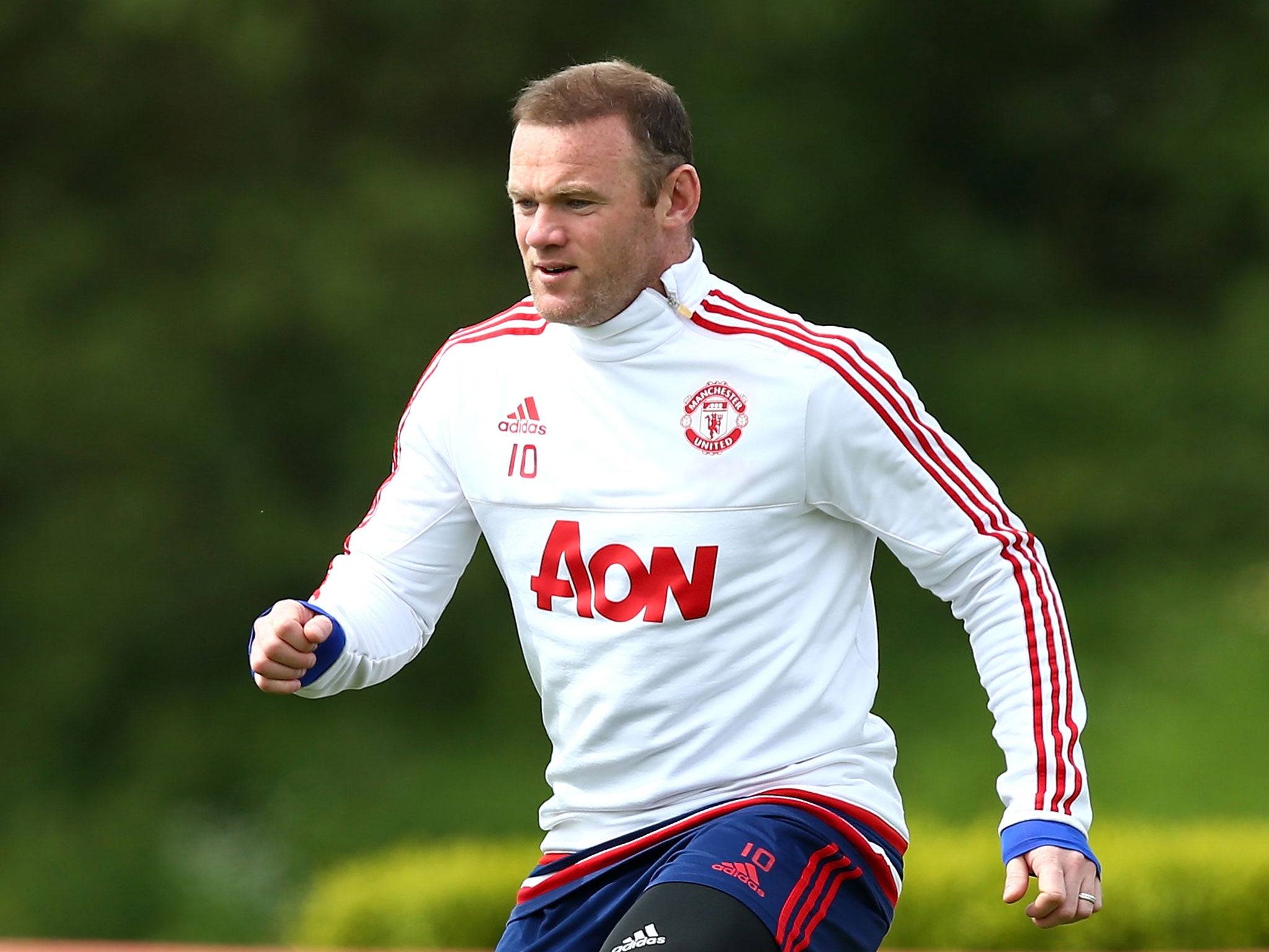 Wayne Rooney in Manchester United training