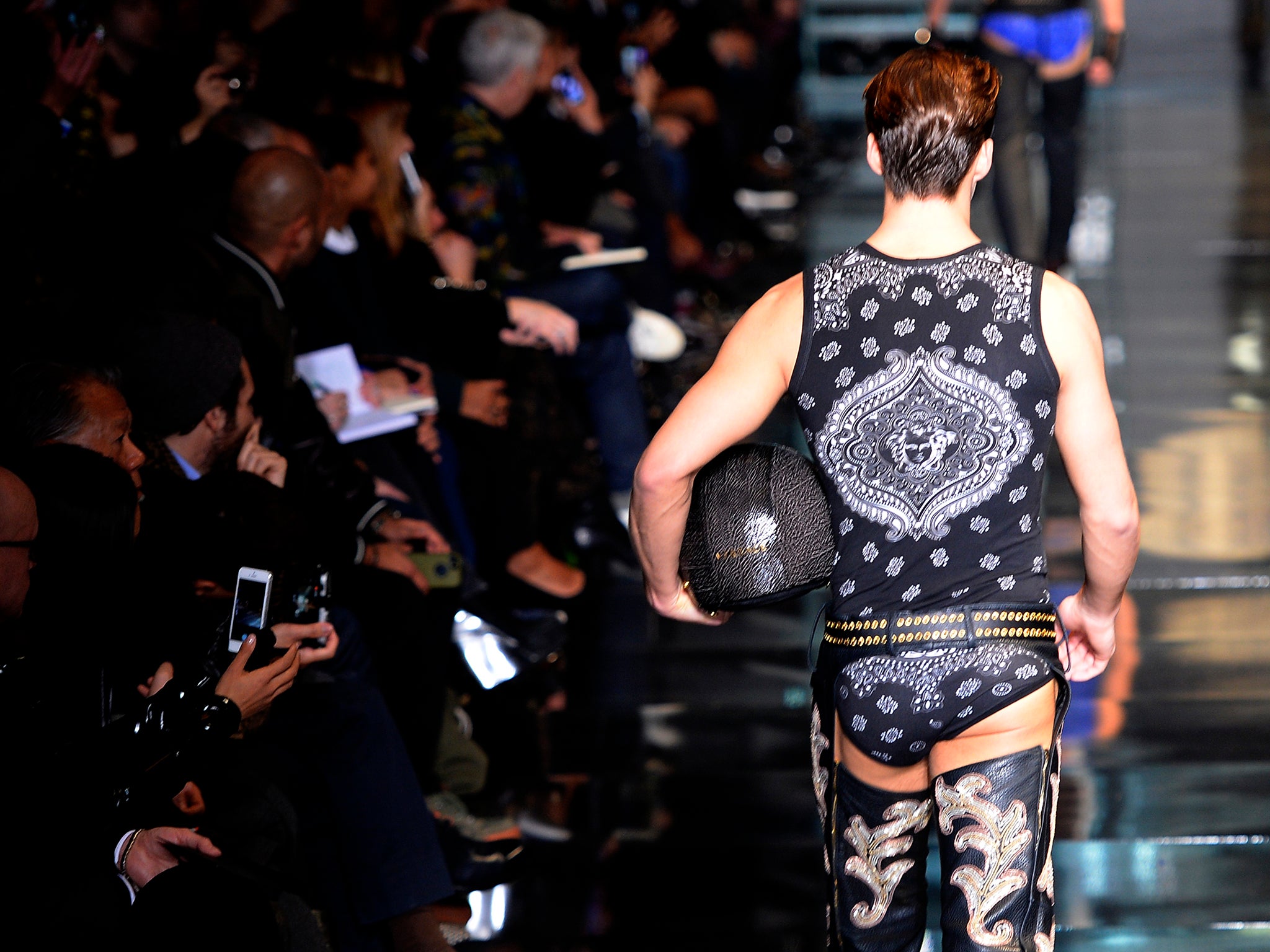 A rear view: The Versace Autumn/Winter 2014 collection showed some cheek