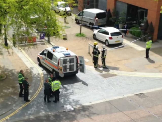 Police respond to a bomb scare outside ITV's Southbank studios