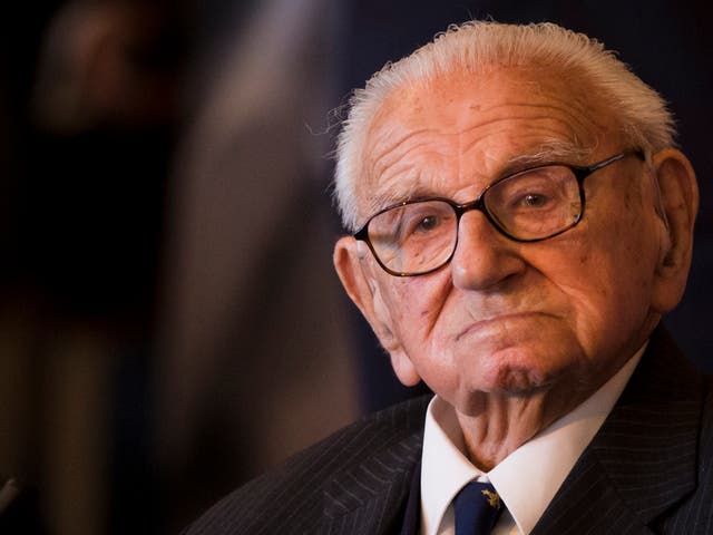 Sir Nicholas Winton received a knighthood in 2003 for services to humanity