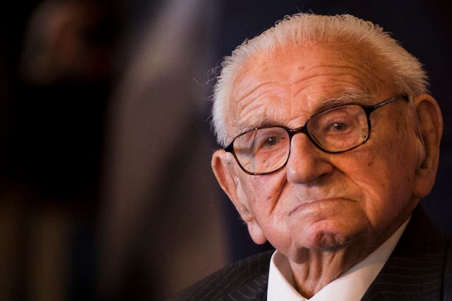 Sir Nicholas Winton received a knighthood in 2003 for services to humanity