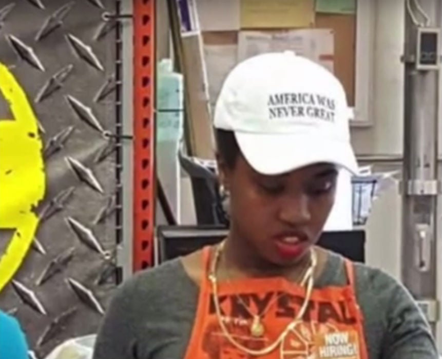 Woman who wears 'America Was Never Great' hat receives death threats, The  Independent