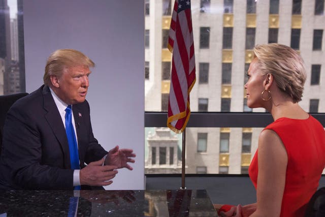 Donald Trump is interviewed during FOX special "Megyn Kelly presents"