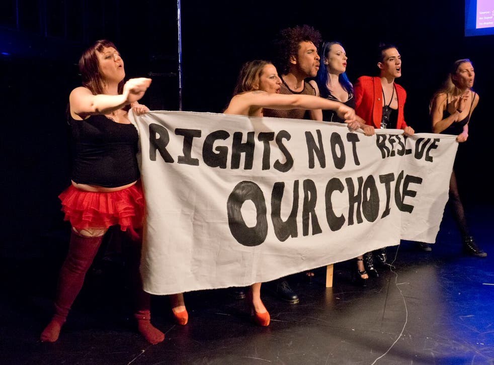 Campaigners for the decriminalisation of sex work in the Sex Workers' Opera