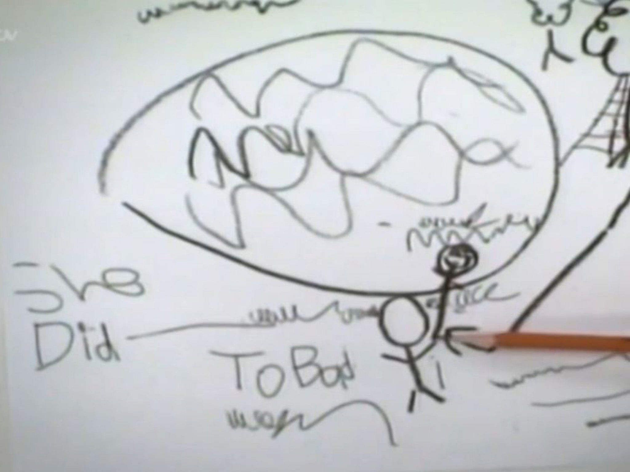 The picture AJ drew of the incident which he was asked to describe in court