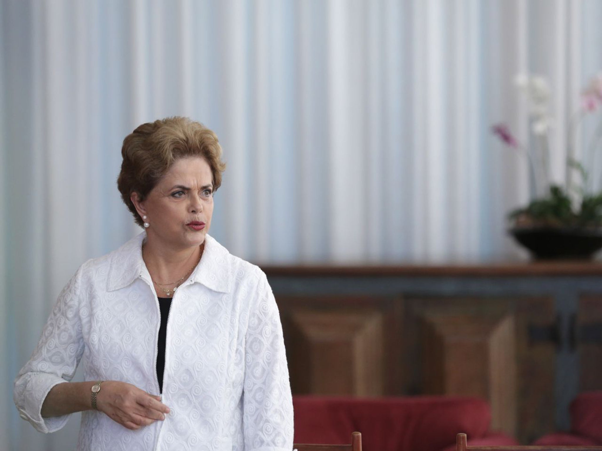 Dilma Rousseff inside the presidential residence Alvorada Palace, in Brasilia, earlier this week