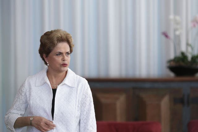 Dilma Rousseff inside the presidential residence Alvorada Palace, in Brasilia, earlier this week