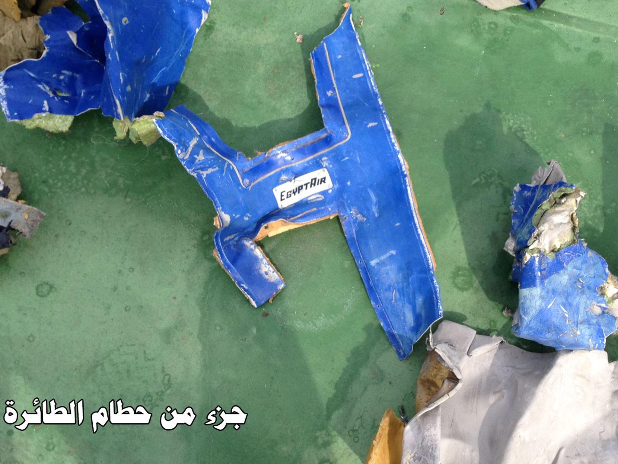 Wreckage of the EgyptAir plane that crashed into the Mediterranean in May, killing everyone on board