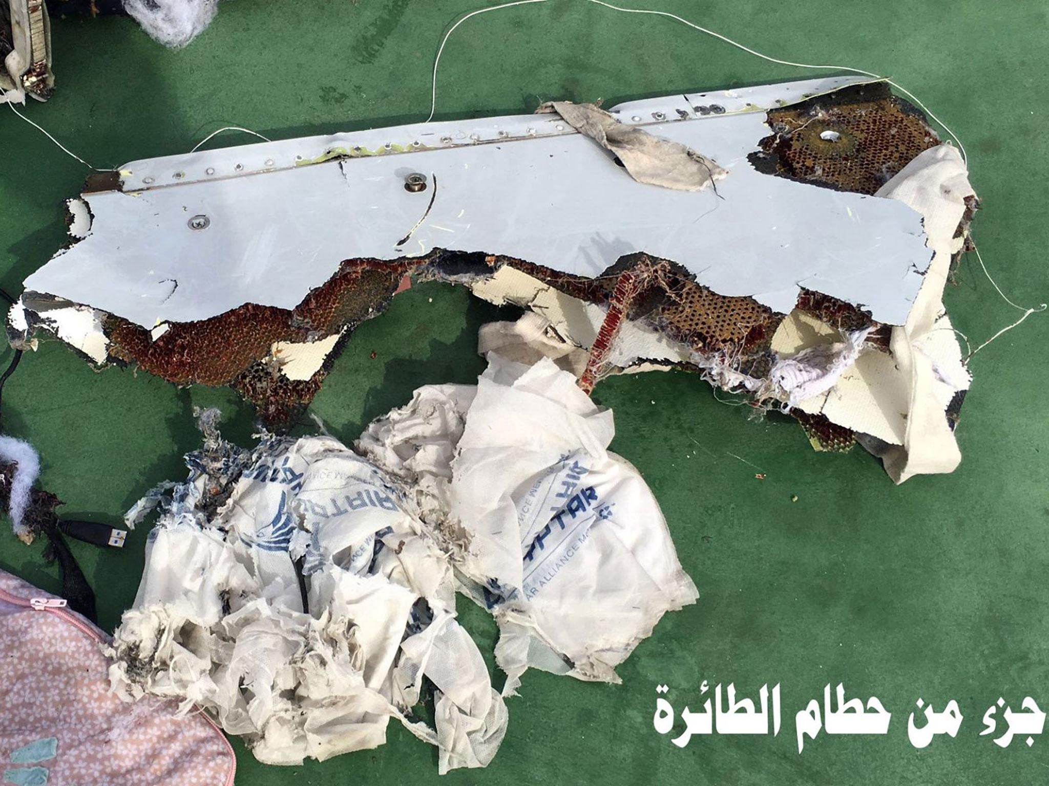 Debris from the EgyptAir flight MS804