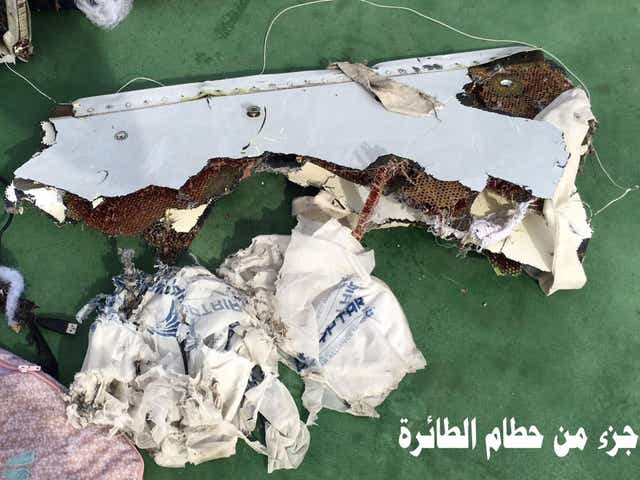 Wreckage from an EgyptAir flight that crashed in May 2016