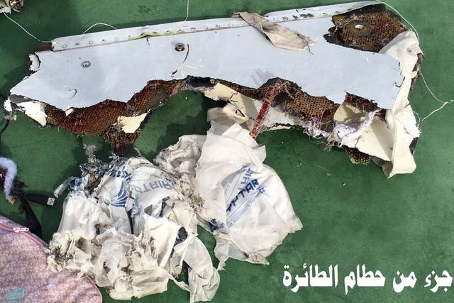 Wreckage from an EgyptAir flight that crashed in May 2016