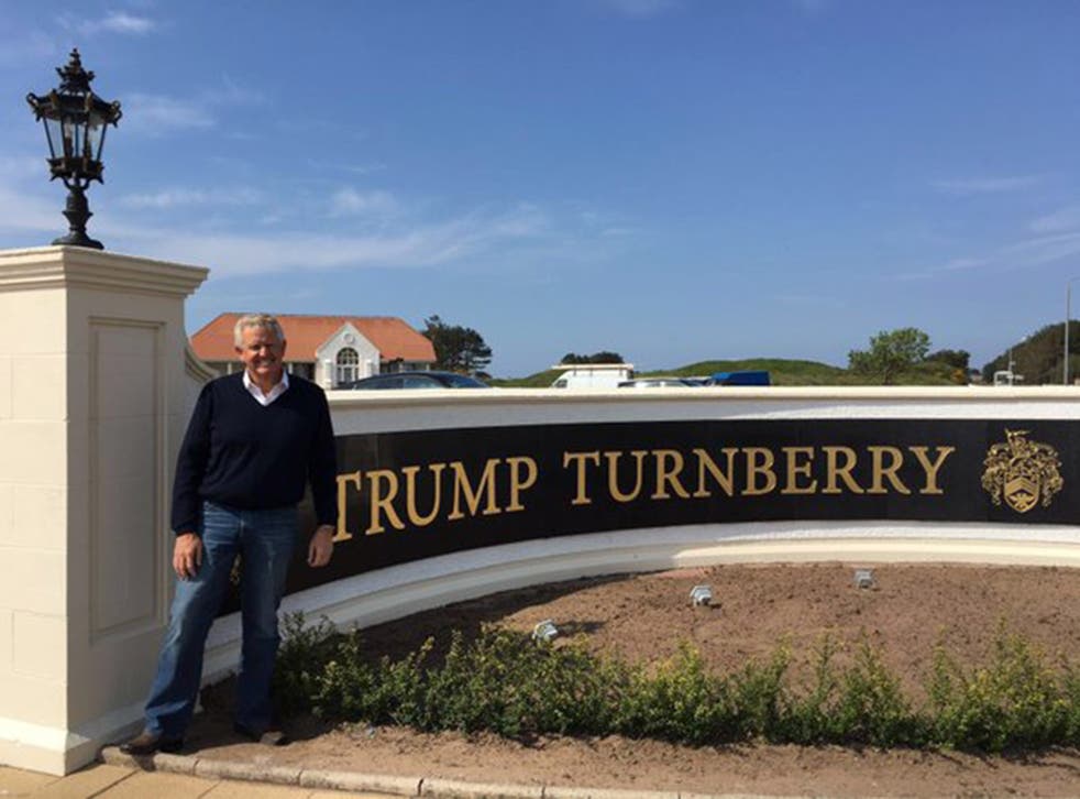 Colin Montgomerie pictured outside the Trump Turnberry course, owned by Donald Trump