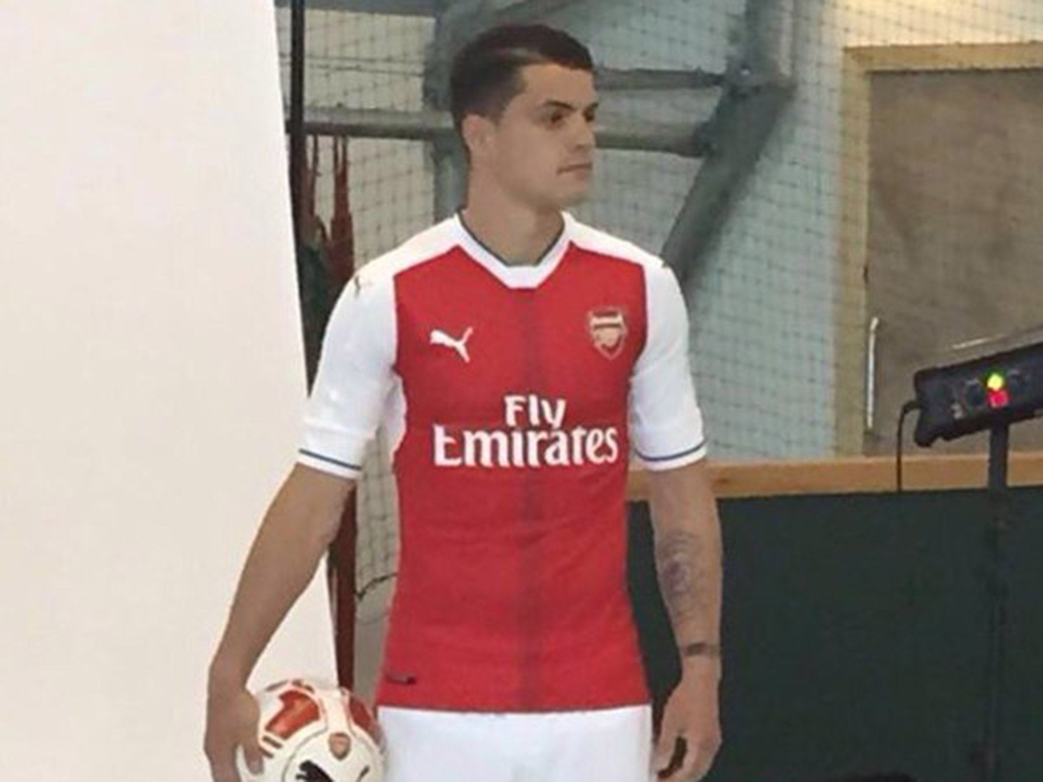 Photos of Granit Xhaka's unveiling as an Arsenal player have been leaked