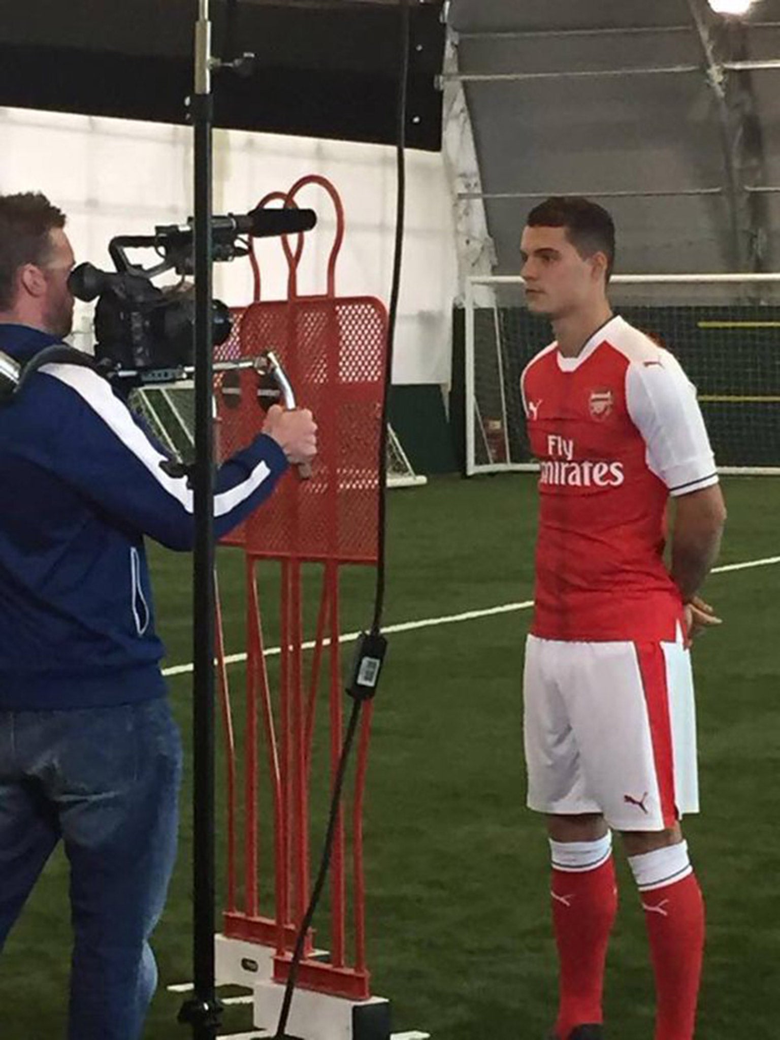 Photos of Granit Xhaka's unveiling as an Arsenal player have been leaked