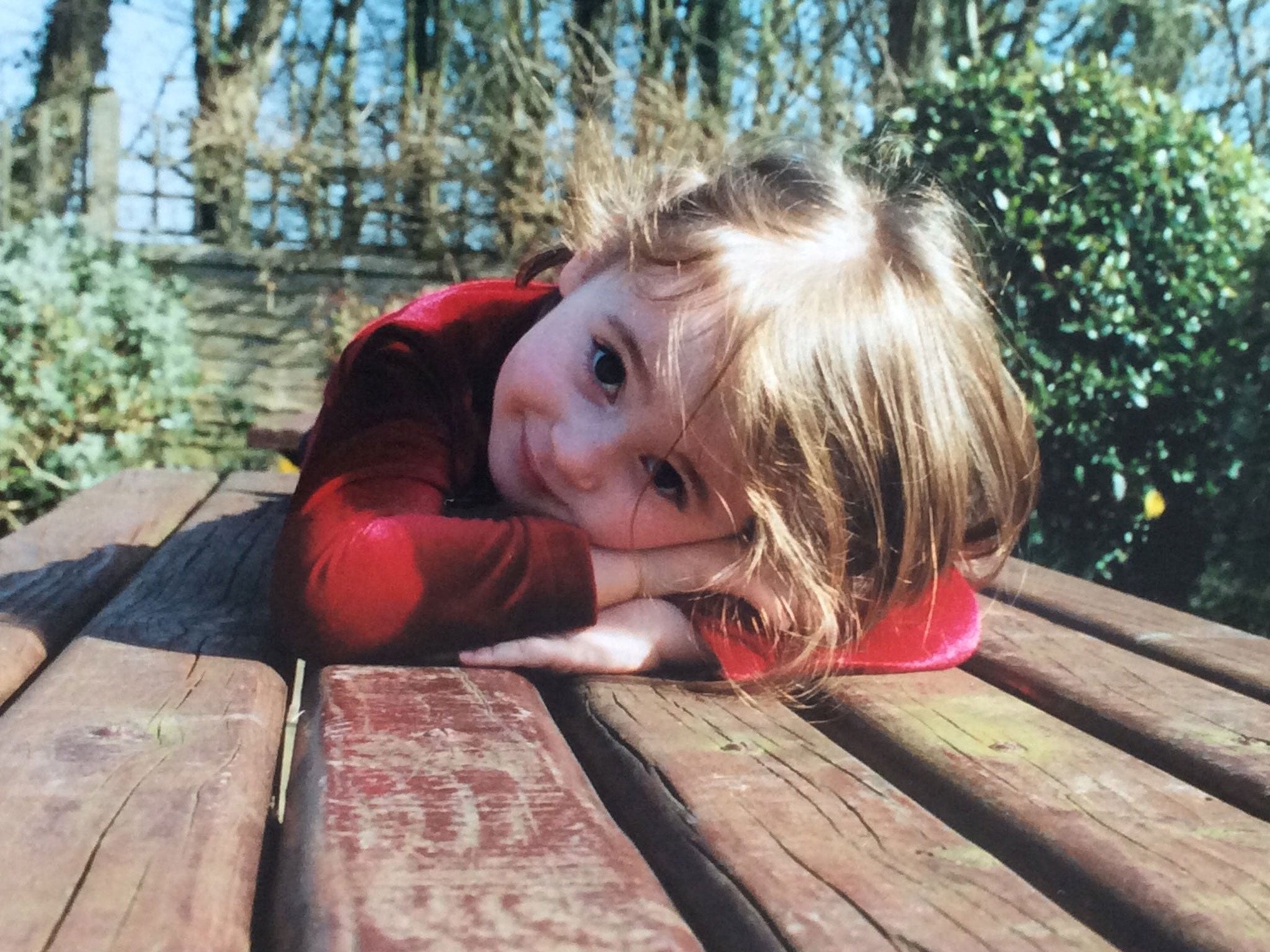 Erin aged 3, when she first began to experience selective mutism