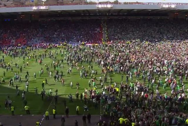 The scene on the pitch after the match