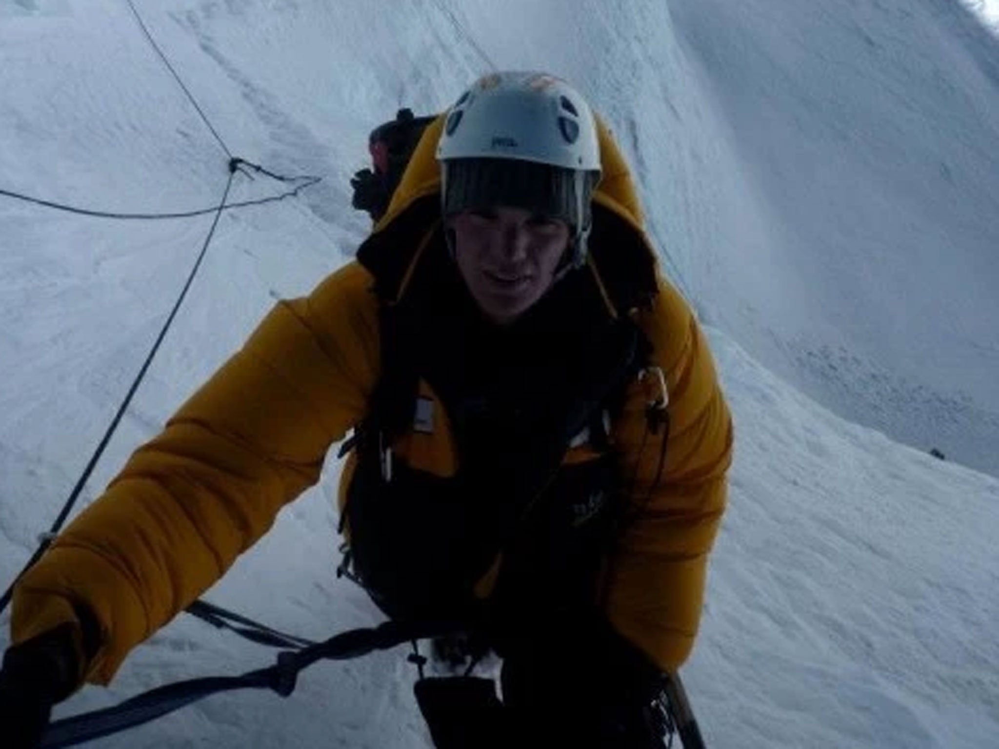 Dutch climber Eric Arnold climbing Mount Everest in 2012