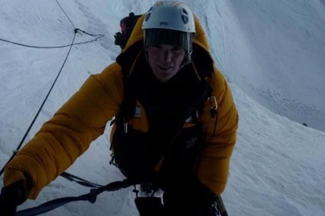 Dutch climber Eric Arnold climbing Mount Everest in 2012