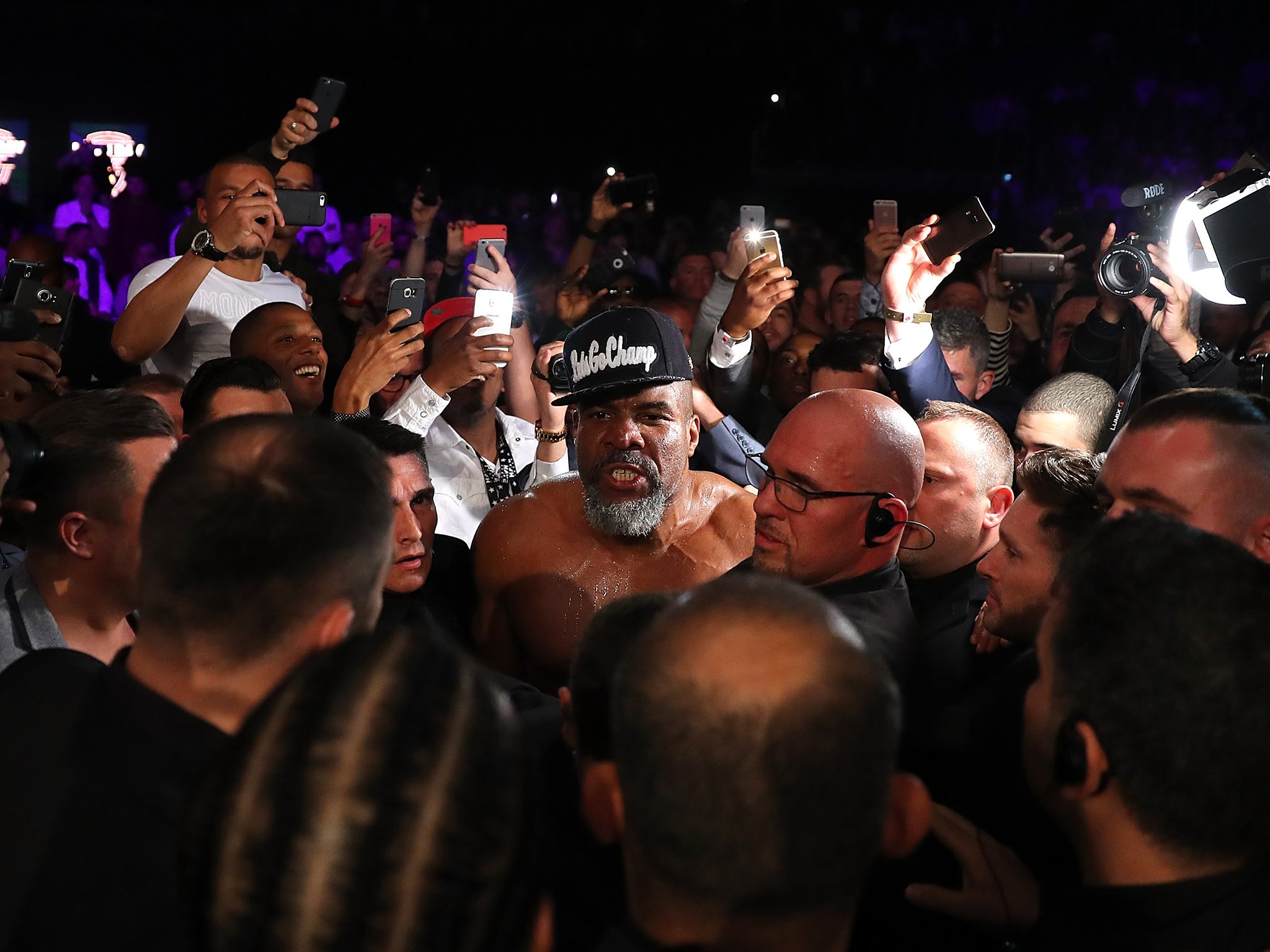 Briggs reacts after Haye's knockout victory