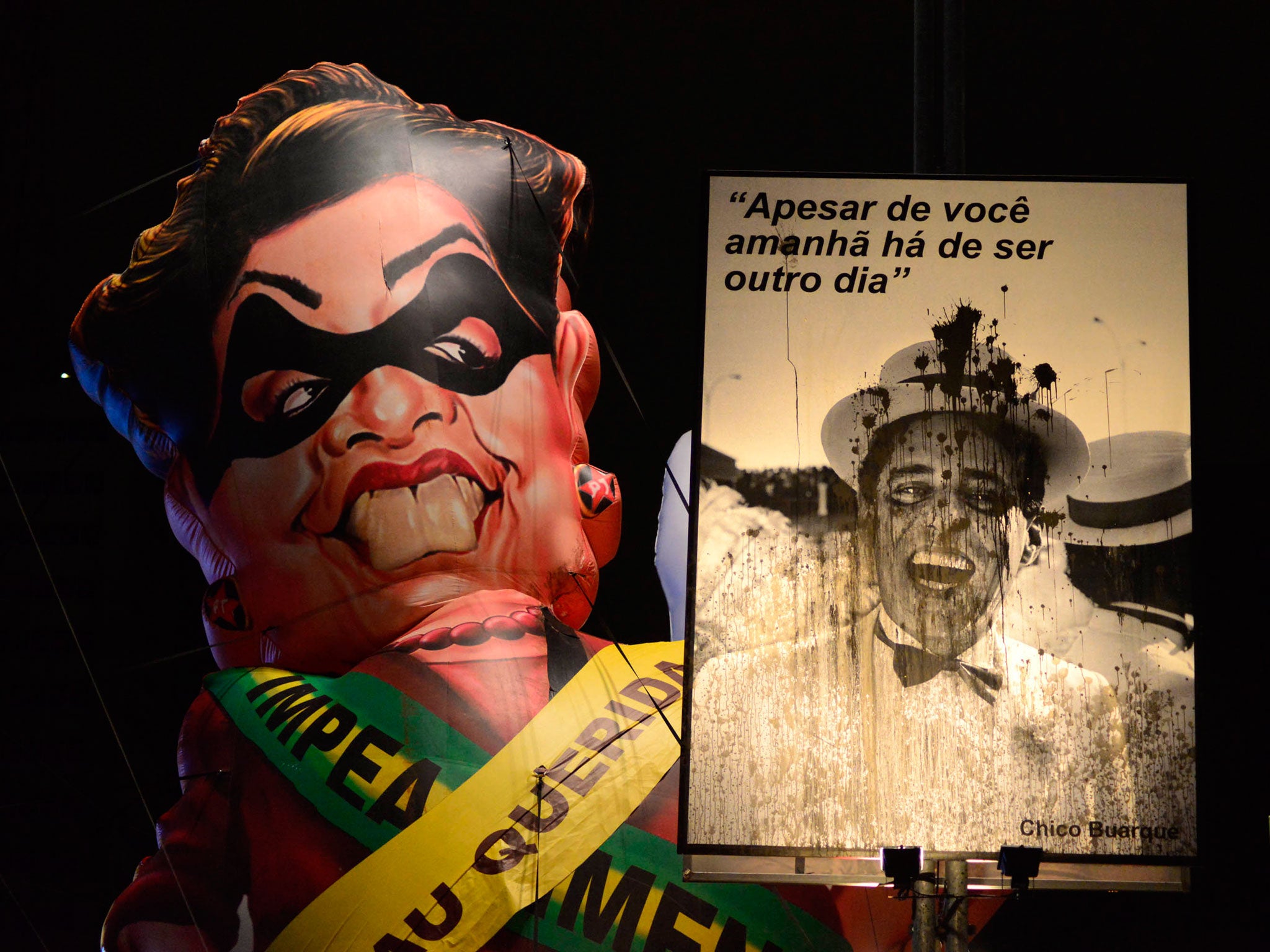 Protesters in favor of impeachment of Rousseff protest at Fiesp in Paulista Avenue on the evening in Sao Paulo, Brazil on May 11, 2016