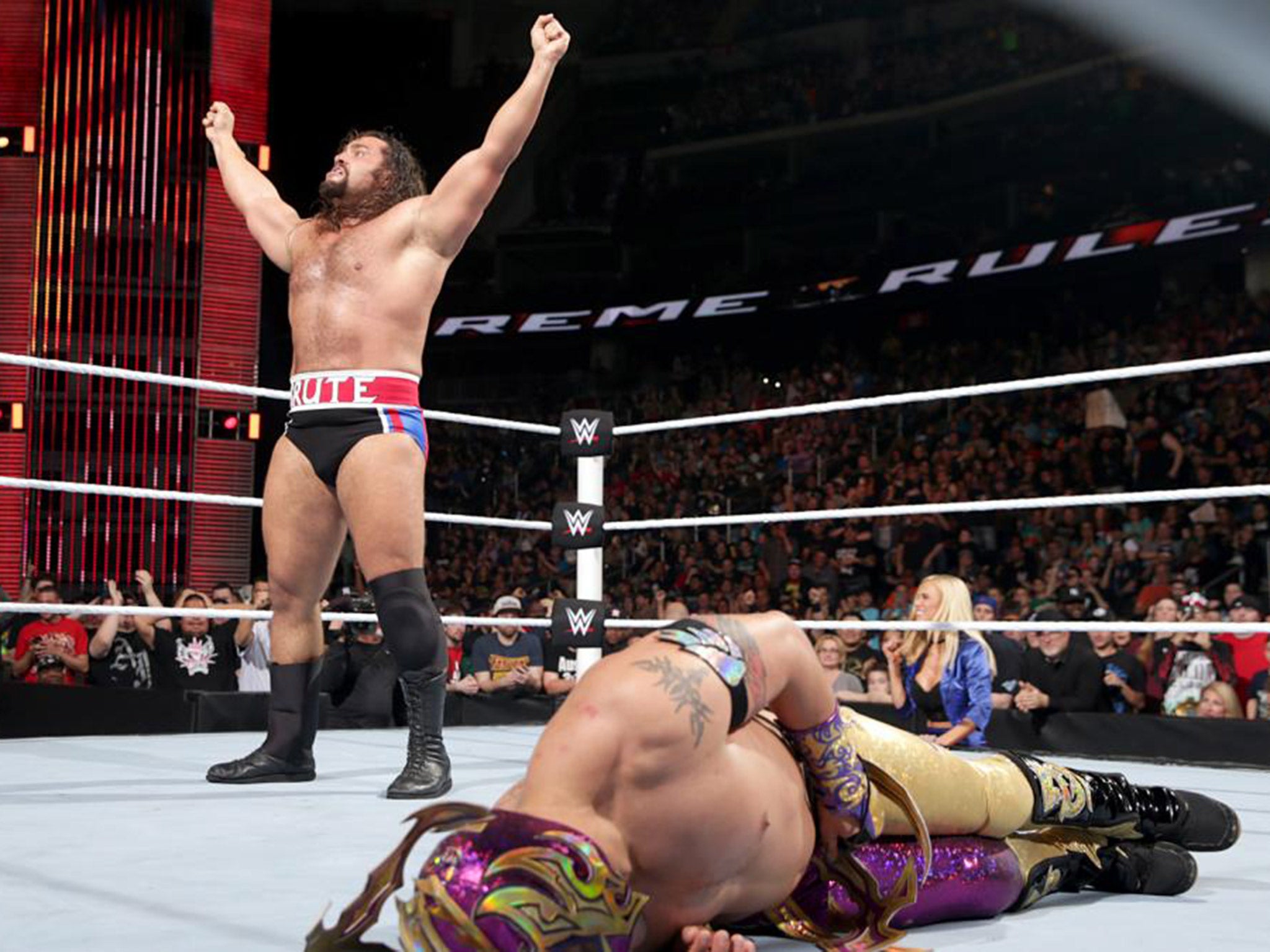 Rusev celebrates winning the United States Championship