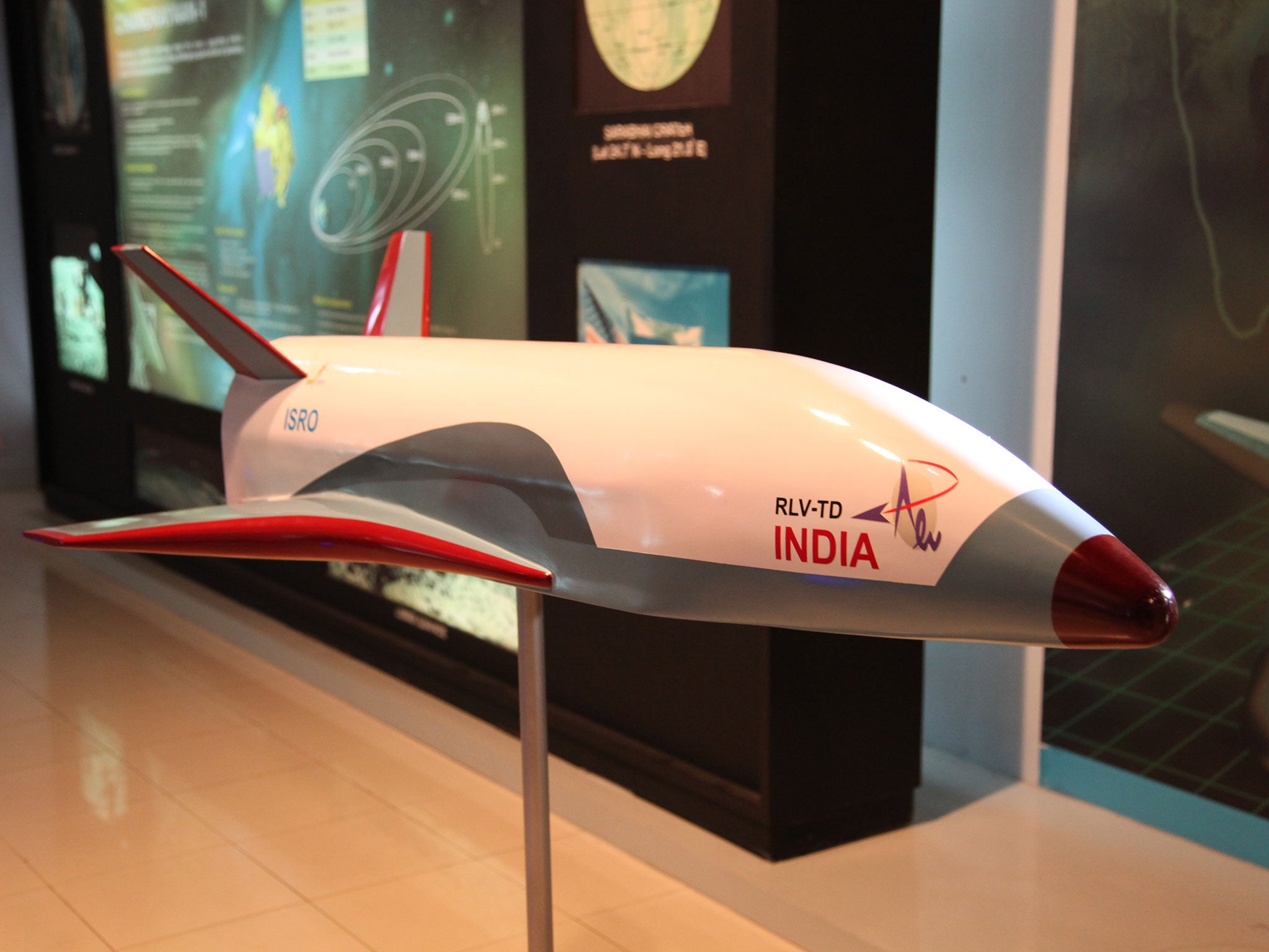 A model of the shuttle which was launched on 23 May