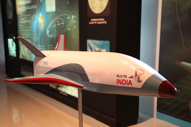 A model of the shuttle which was launched on 23 May