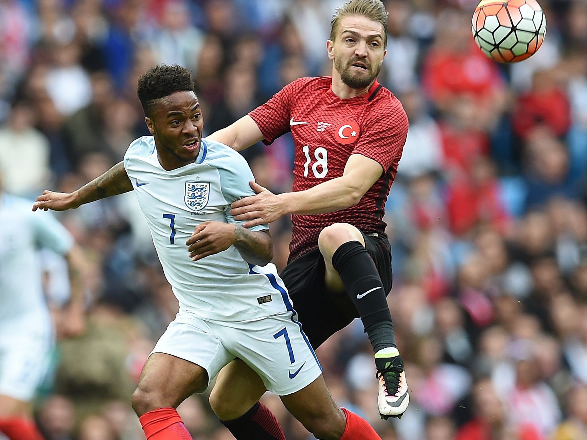 Raheem Sterling in action for England against Turkey