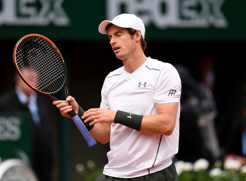 Andy Murray reacts during his match against Radek Stepanek