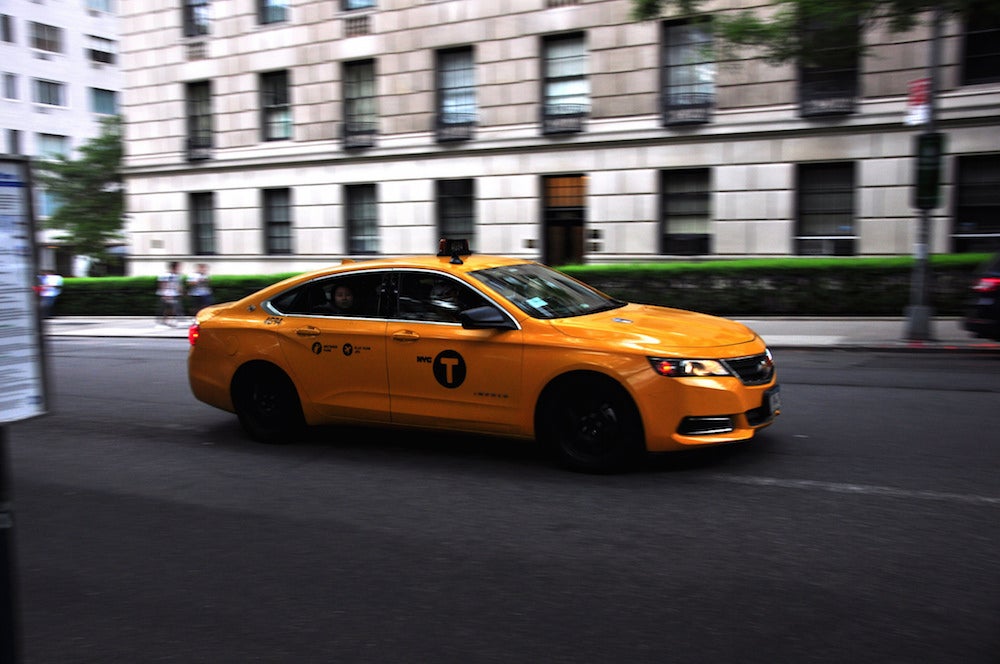 A New York City taxi.