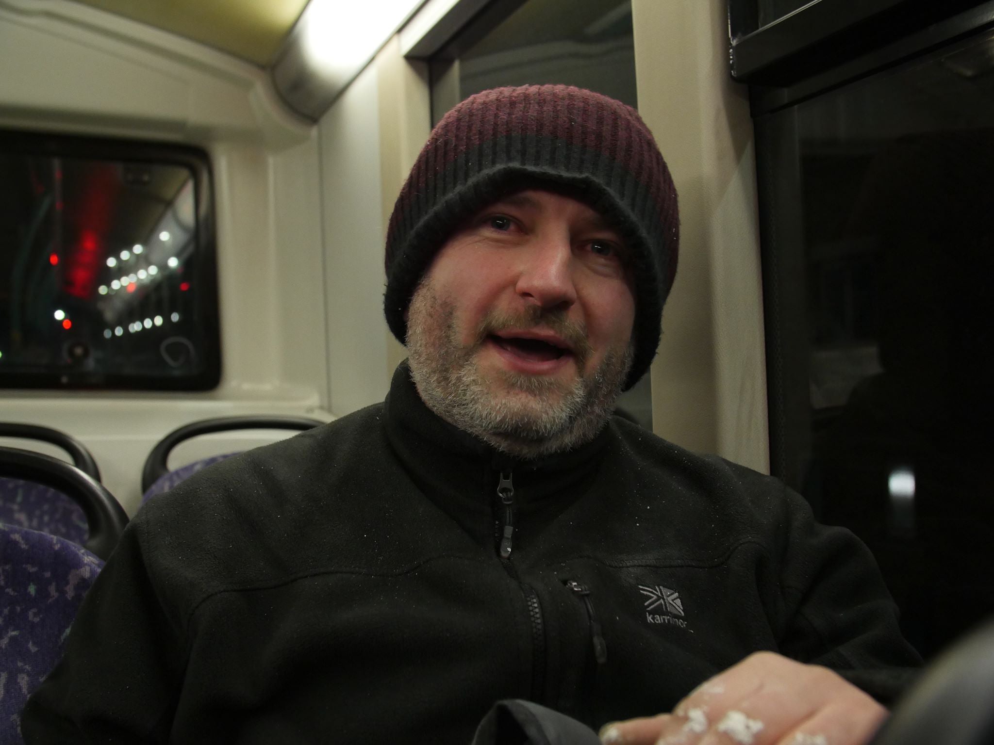 Gaz, 42, a night bus sleeper featured in End of the Line