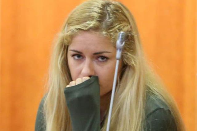 Mayka Marica Kukucova appears in court in Malaga, Spain, where she is accused of killing her former partner, British millionaire Andrew Bush