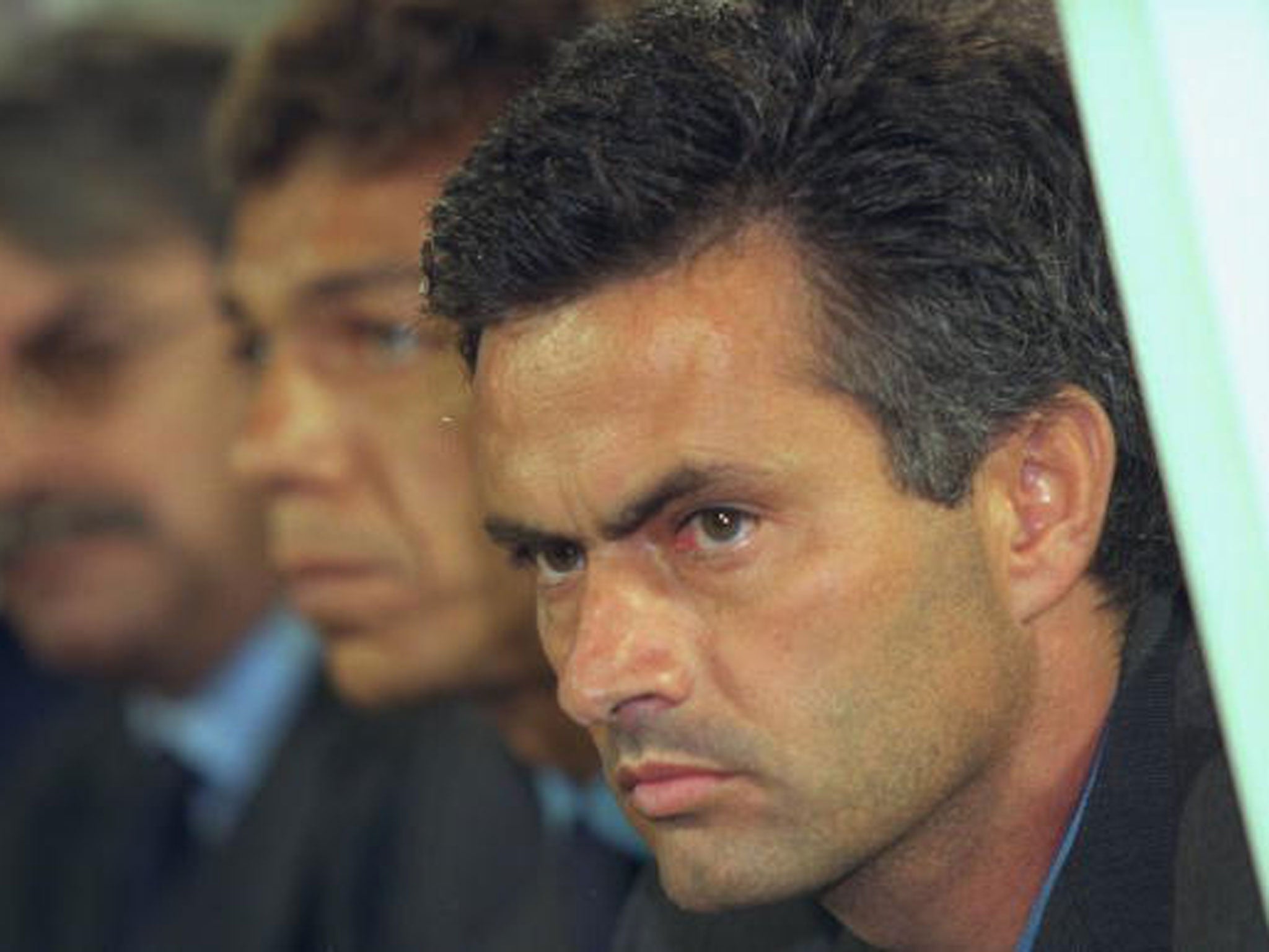 Jose Mourinho's first European match as manager came in the Uefa Cup, for Benfica against Halmstad in September 2000 (Getty)