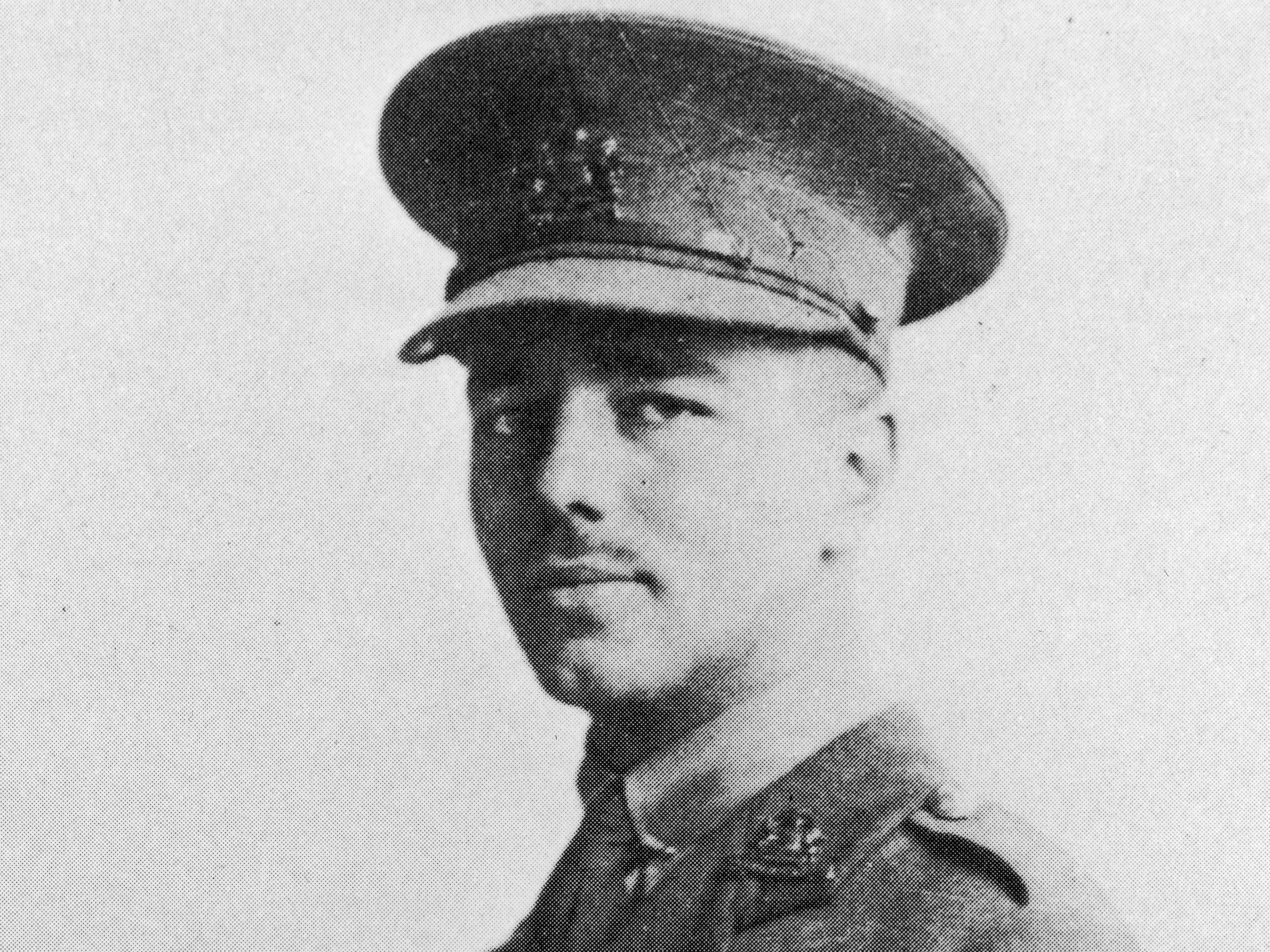 Wilfred Owen in uniform as a Second Lieutenant