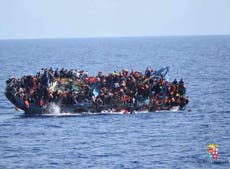 Refugee crisis: Italian navy recovers 45 bodies from half-sunken boat