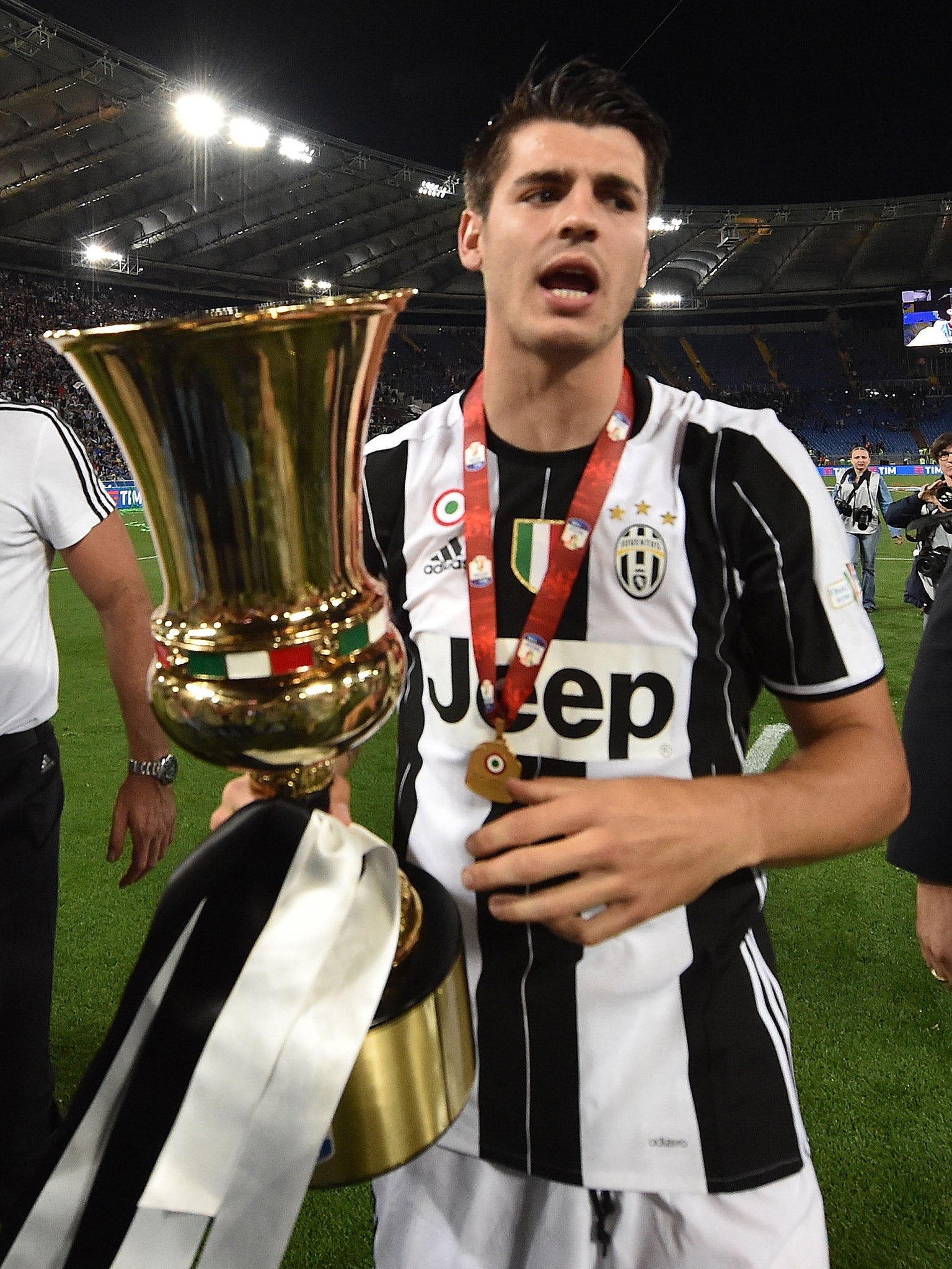 Morata scored the winning goal for Juventus in their 1-0 Coppa Italia final win over Milan